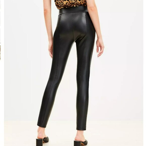 Loft Black Faux Leather Leggings S - Picture 2 of 6